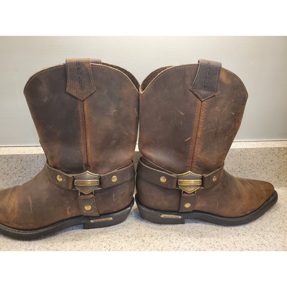 Harley Davidson Brown Harness Womens Biker Boots 7 1/2M Vintage Oil Resistance - Picture 4 of 16